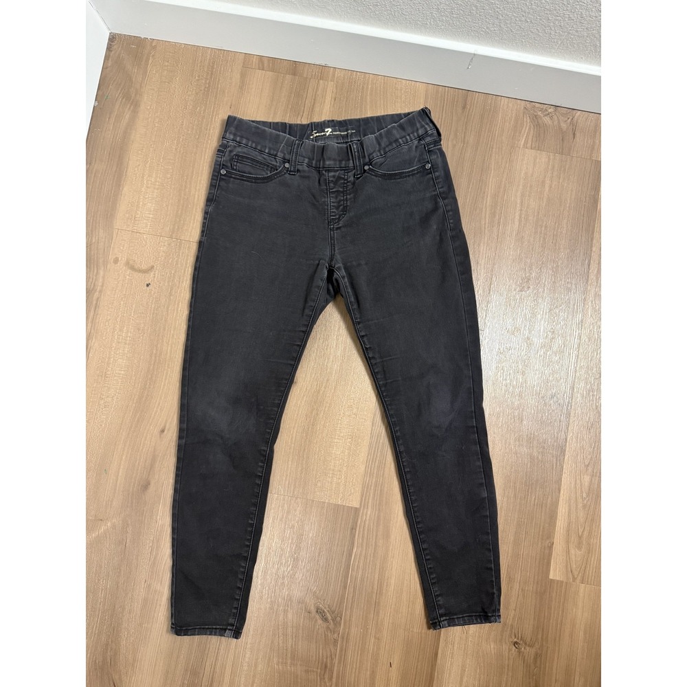 Seven7 Jegging Leggings Womens 10 Black Pull-On Tummyless Stretch Shaping‎ Denim